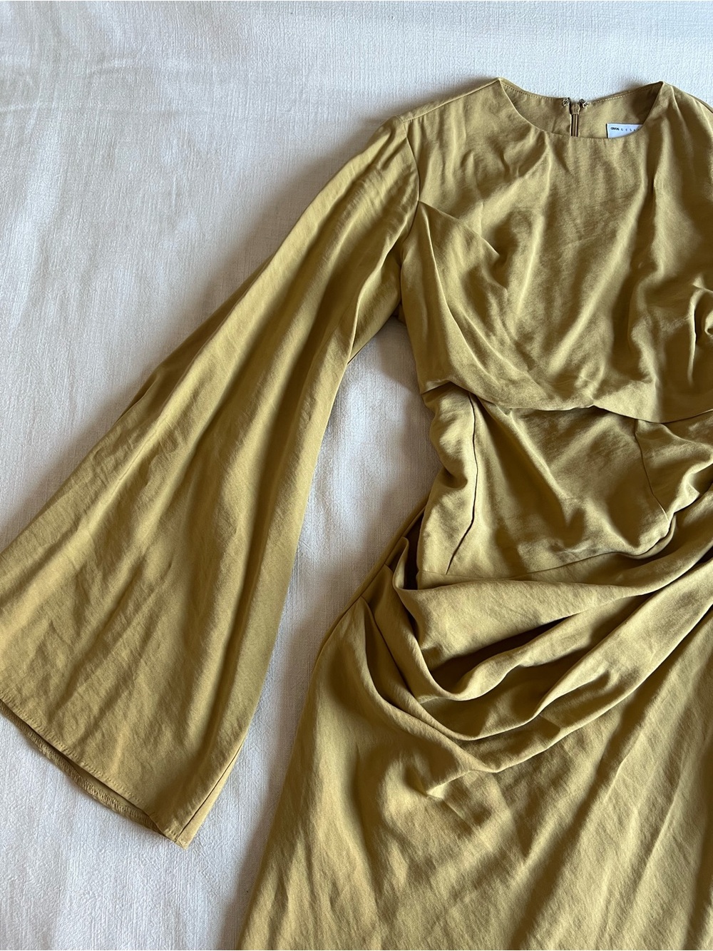 ASOS Soft Gold Ruched Maxi Dress - Picture 5 of 7